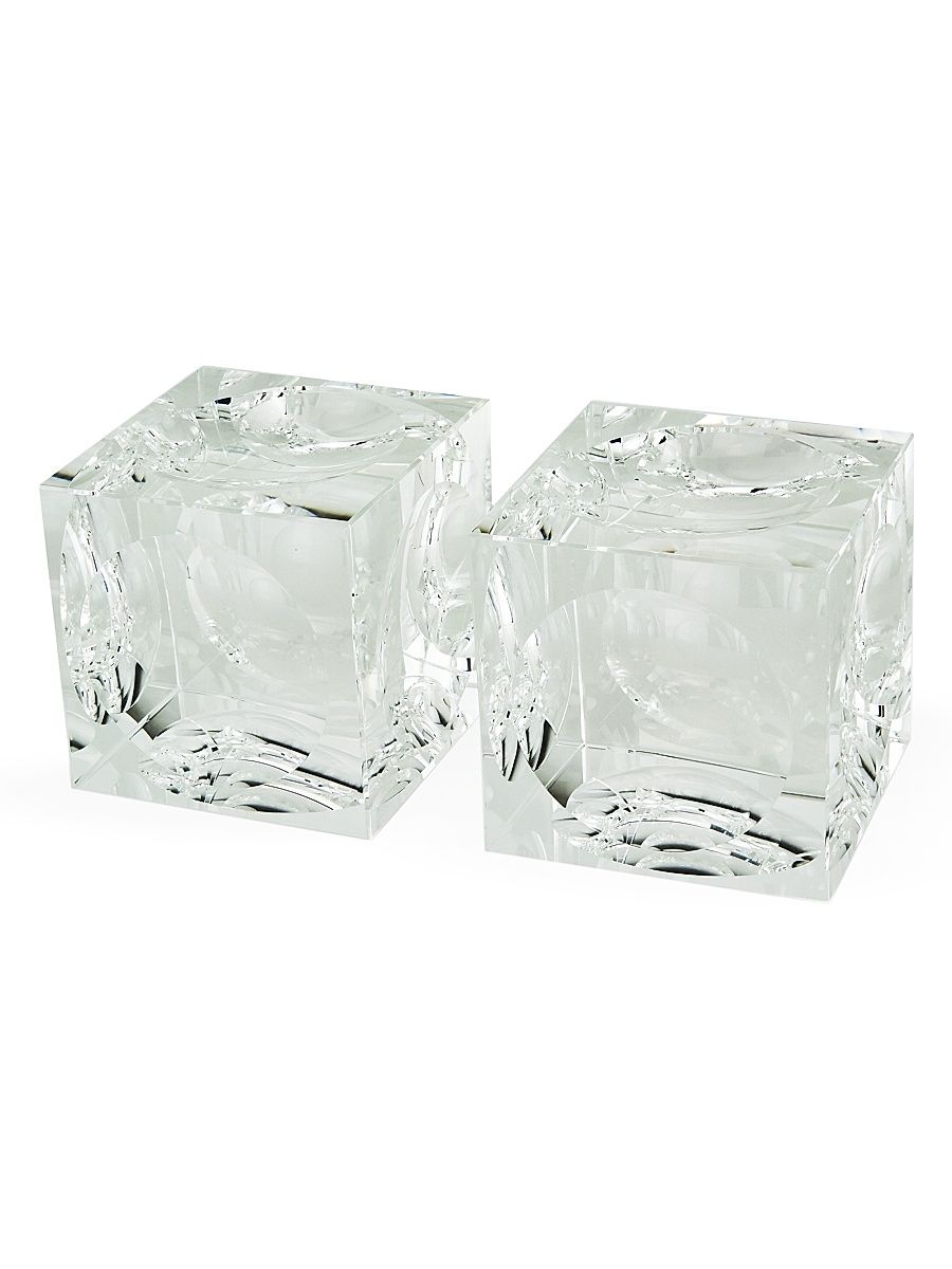 Clear Crystal Square Bookend Pair - Clear
