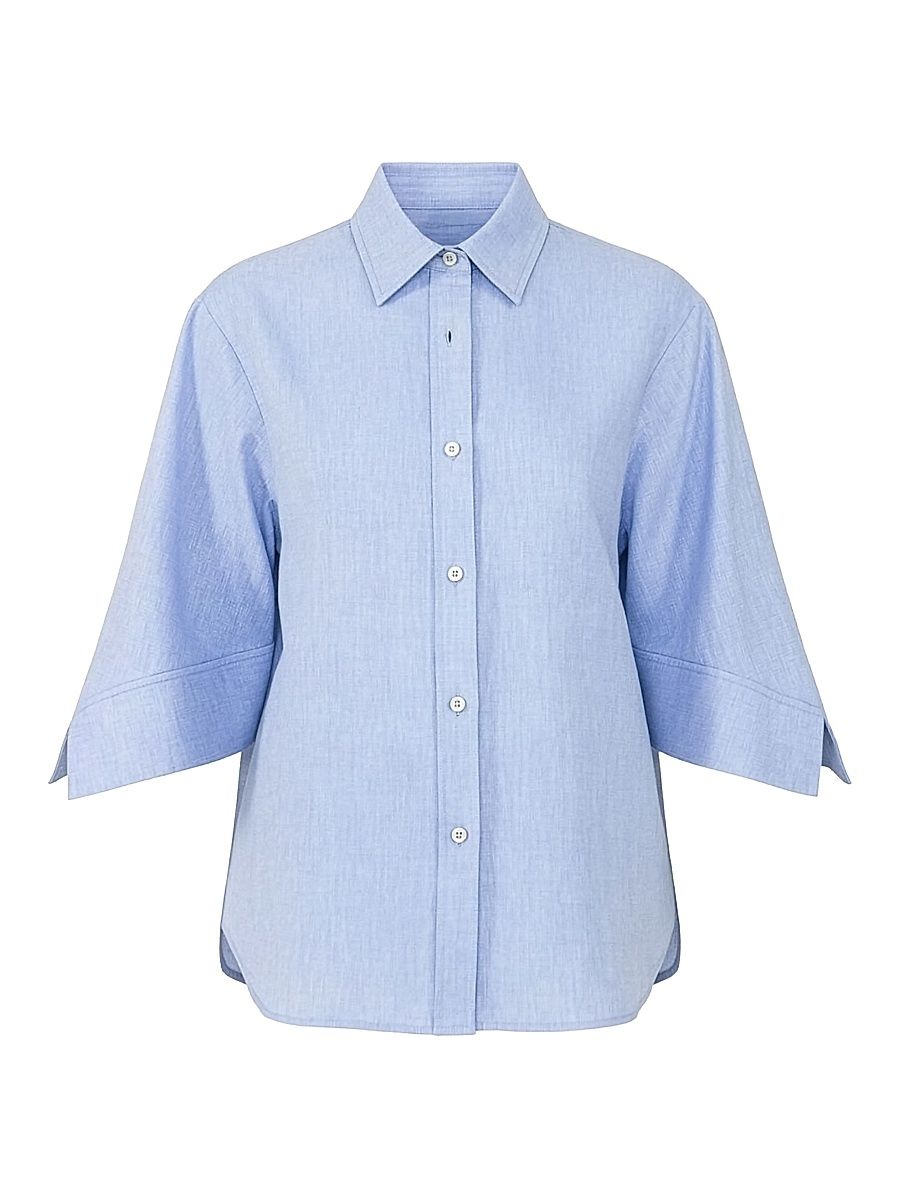 Women's Georgie Shirt with Flared Sleeves - Pale Blue - Size 12