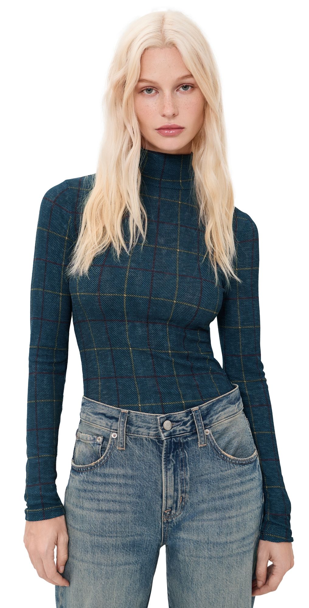 Veronica Beard Jean Wyeth Turtleneck Teal Multi S