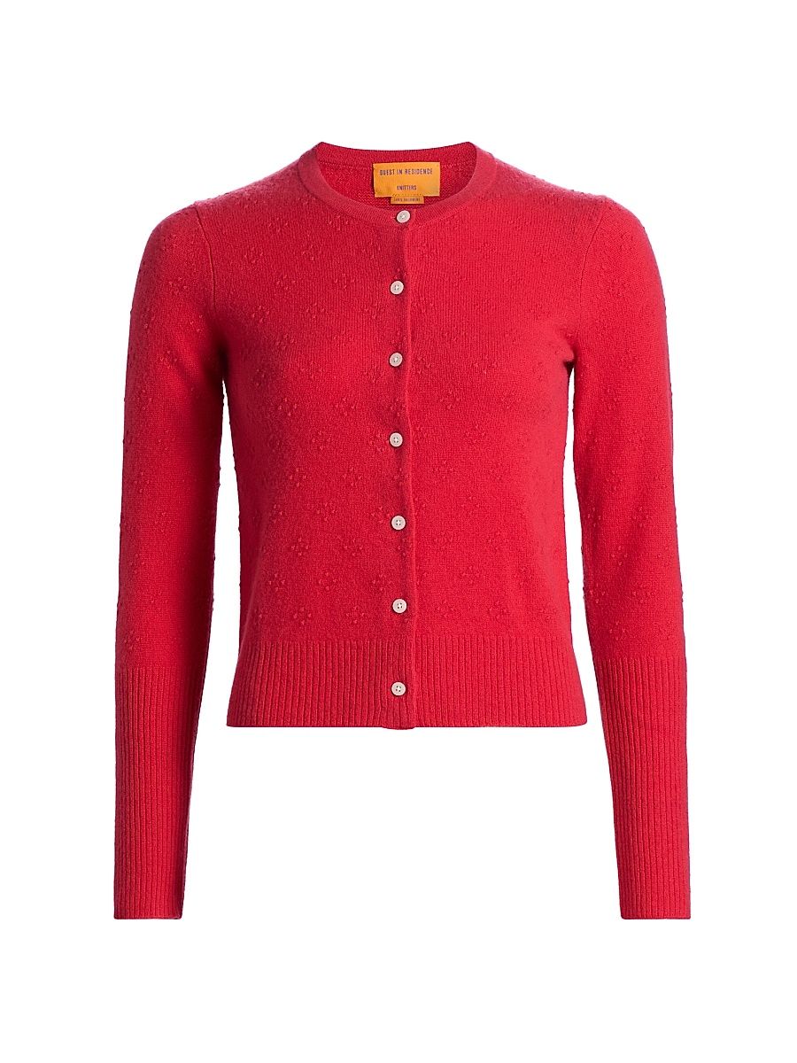 Women's Compass Jane Cashmere Cardigan - Scarlet - Size XS