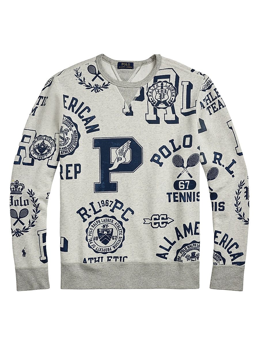 Men's Logo Cotton-Blend Fleece Sweatshirt - Newport Navy - Size Medium