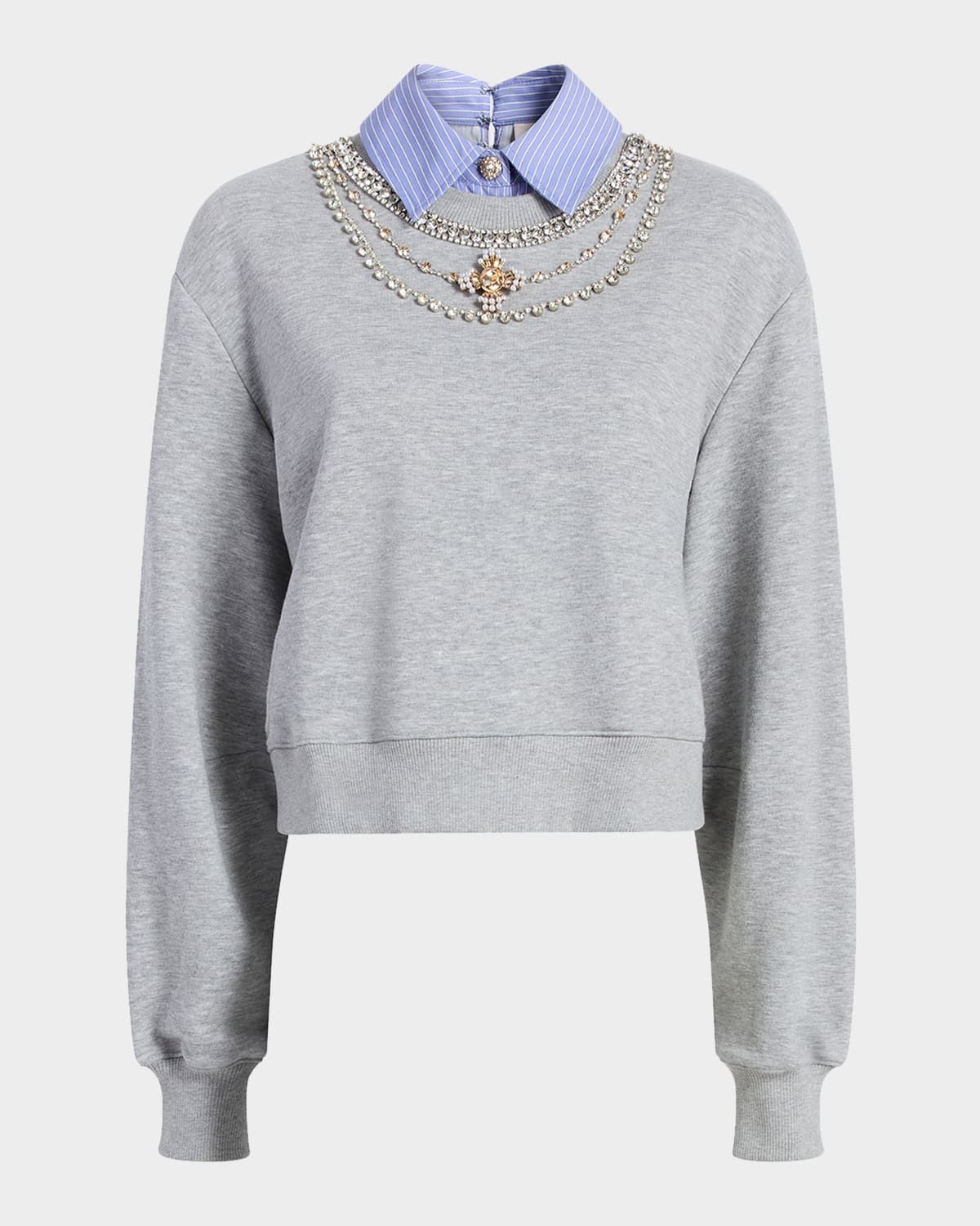Lavina Mixed-Media Pullover Sweater