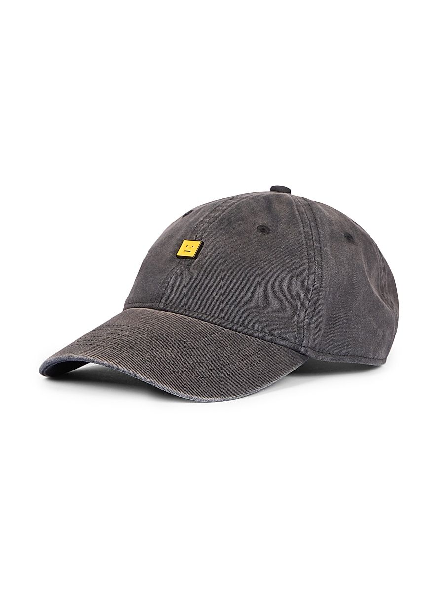 Men's Cunov Face Canvas Baseball Cap - Washed Black