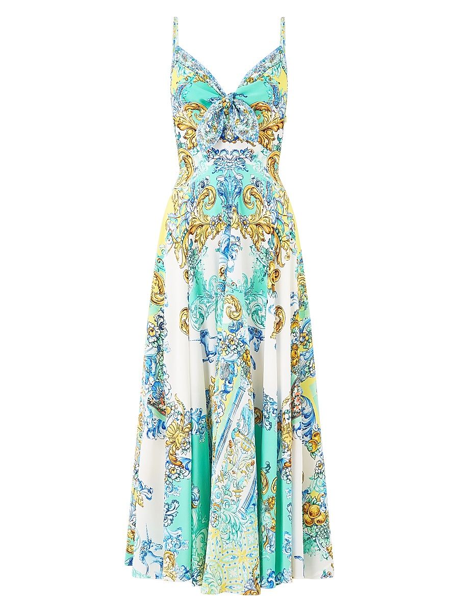 Women's Dial Up The Tiles Silk Maxi Dress - Dial Up The Tiles - Size XL