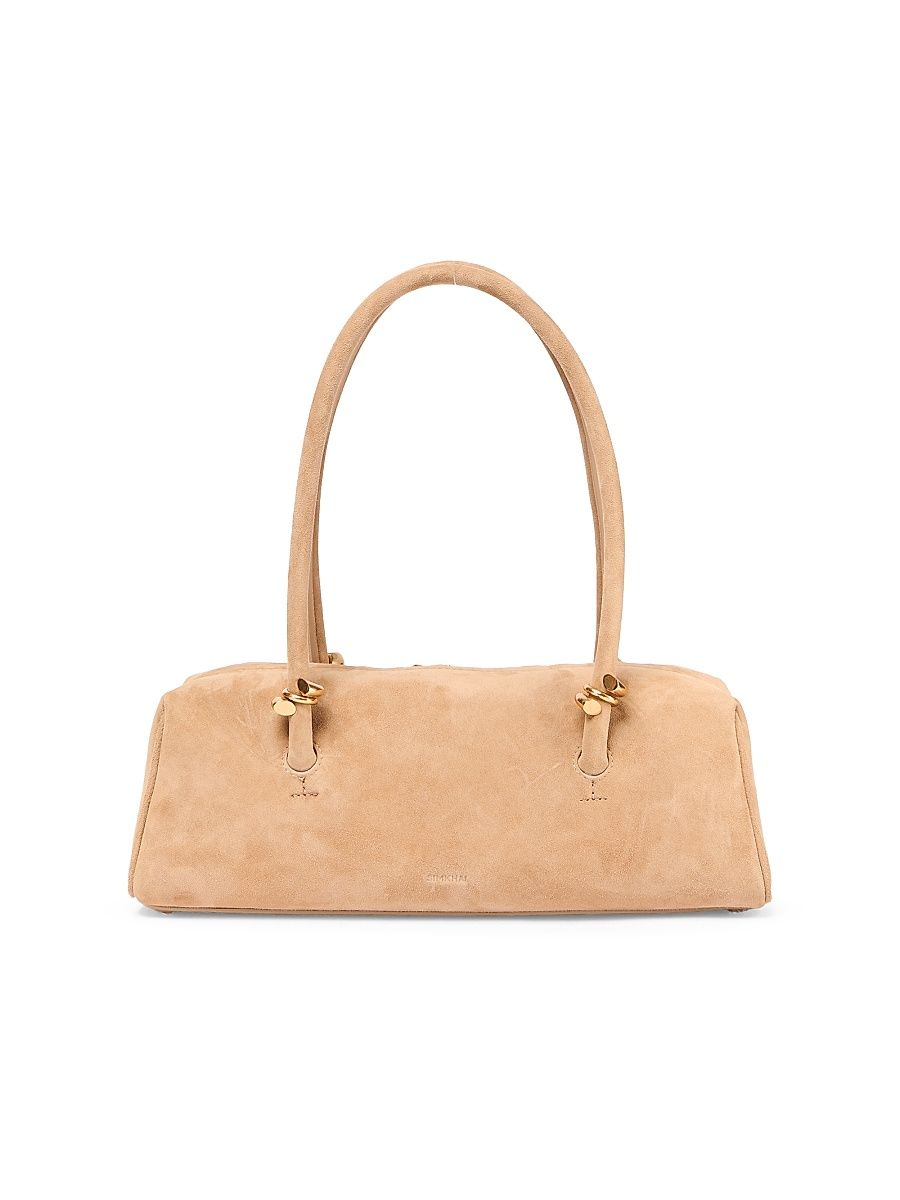 Women's Devon Suede Shoulder Bag - Light Camel