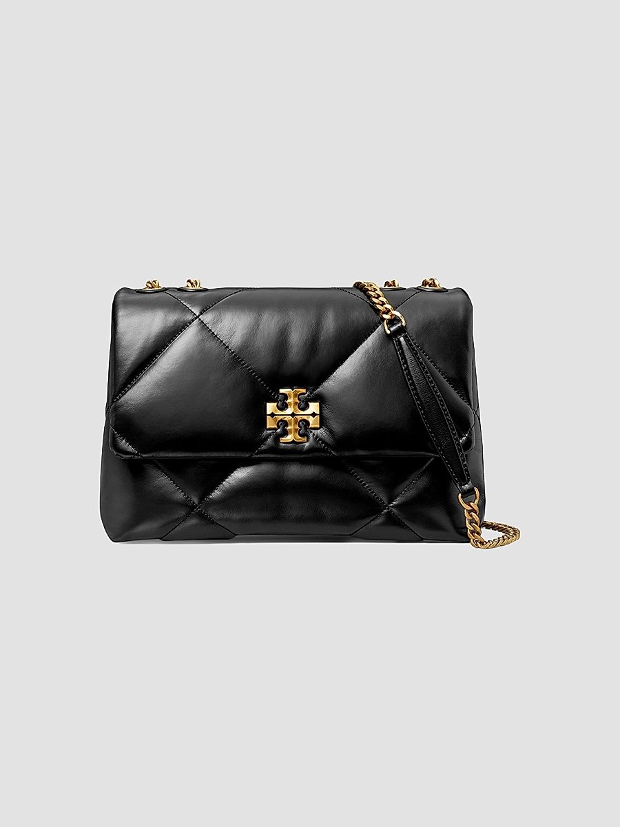 Tory Burch Women's Large Kira Diamond Leather Shoulder Bag - Black