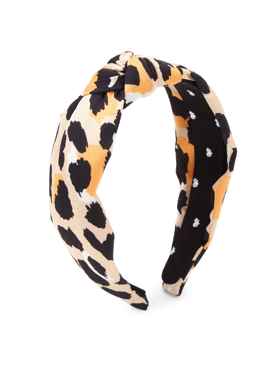 Lele Sadoughi Women's Silk Knotted Leopard Print Headband - Leopard Multi