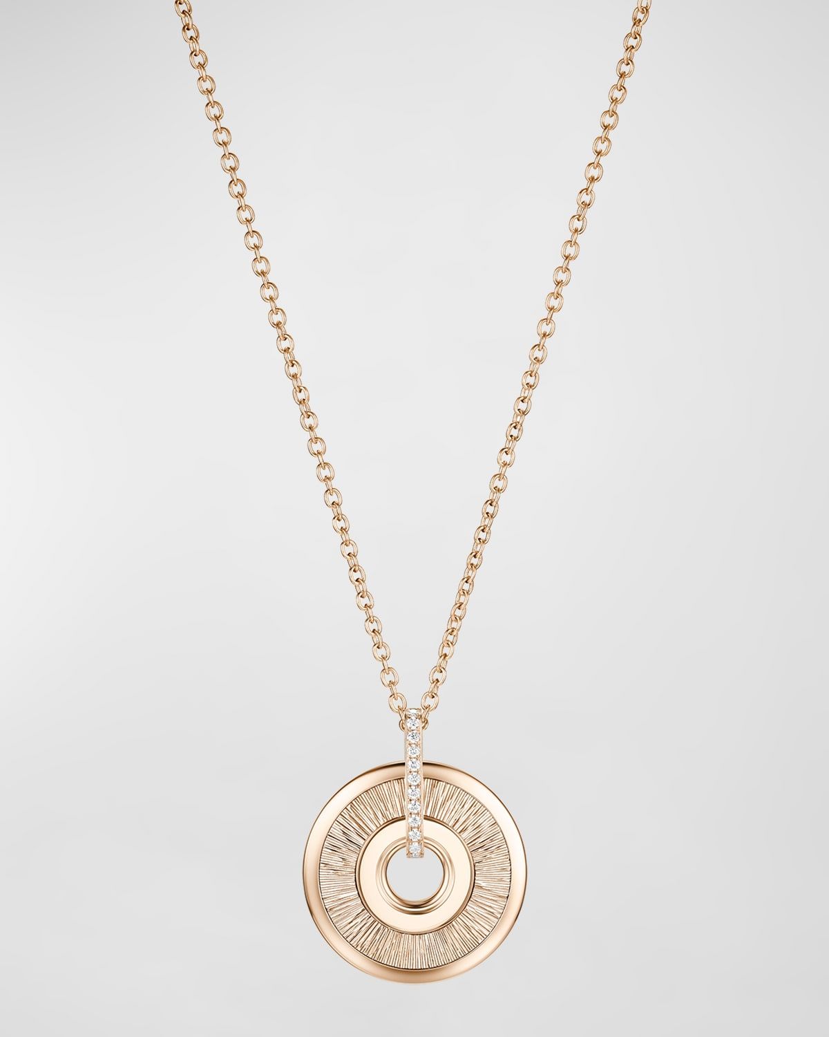 18K Rose Gold Possession Pendant Necklace with 1 Diamond