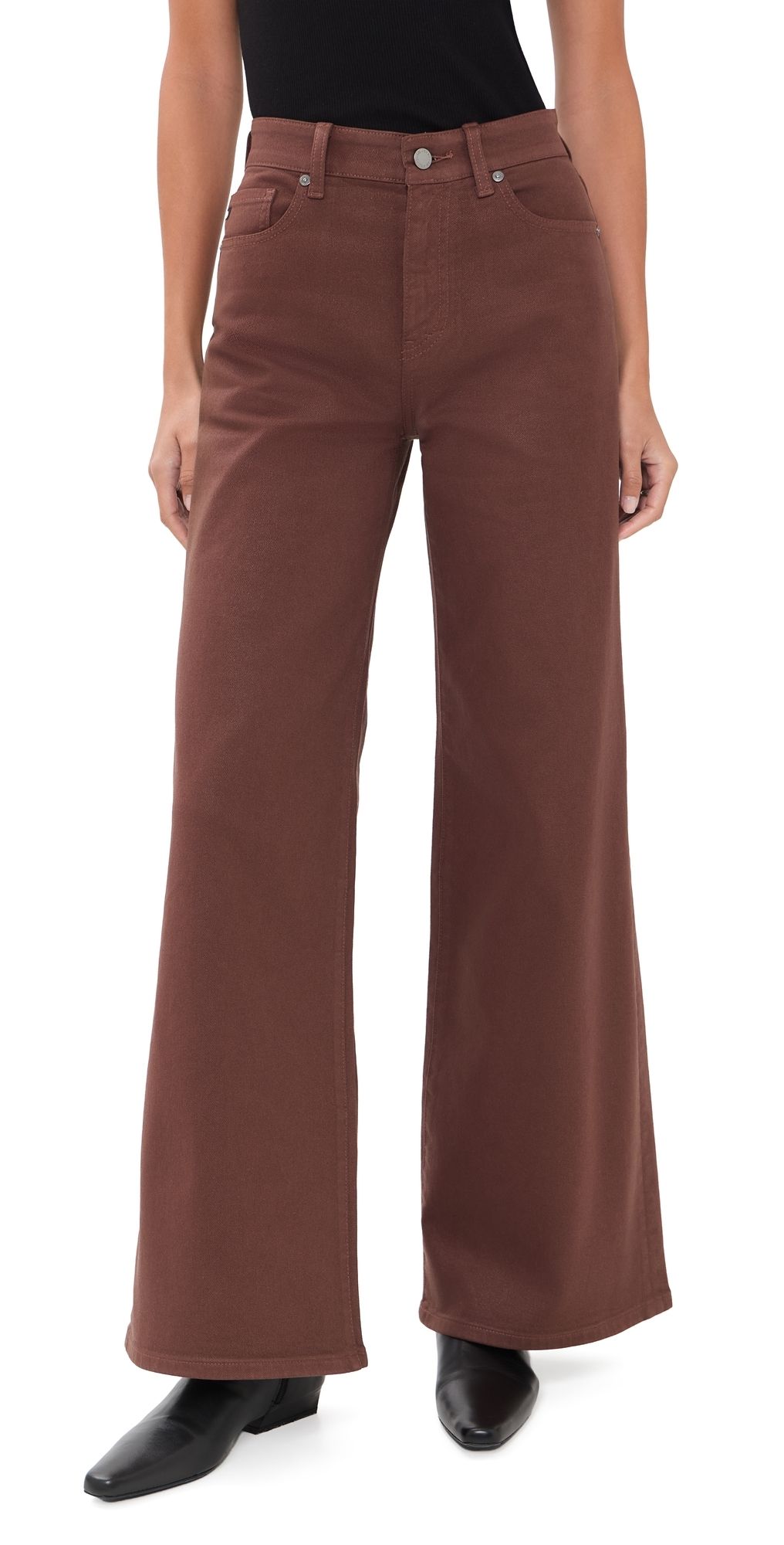 AG Saige Wide Leg Coated Jeans Ltt Lt Chestnut 32