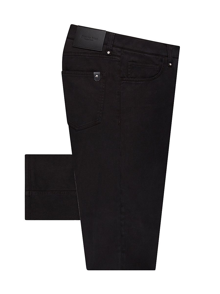 Men's Modern Tailored Casual Trousers - Black - Size 32