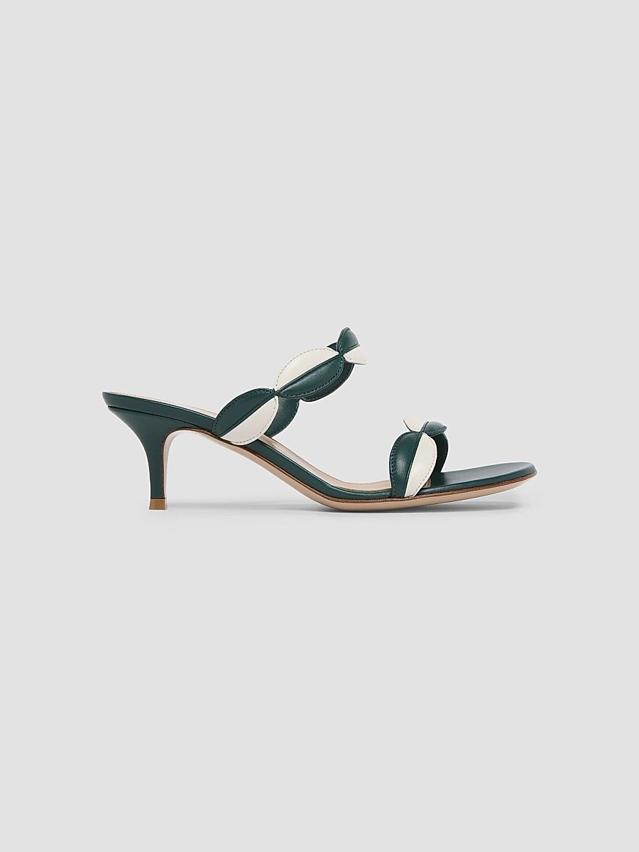 Gianvito Rossi Women's 55MM Colorblocked Leather Sandals - Off White Green - Size 12