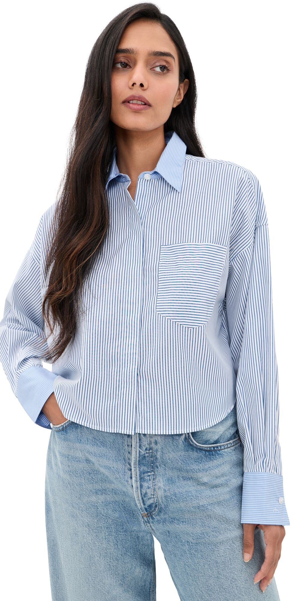 rag & bone Marin Multi Stripe Shirt Blumltistp M