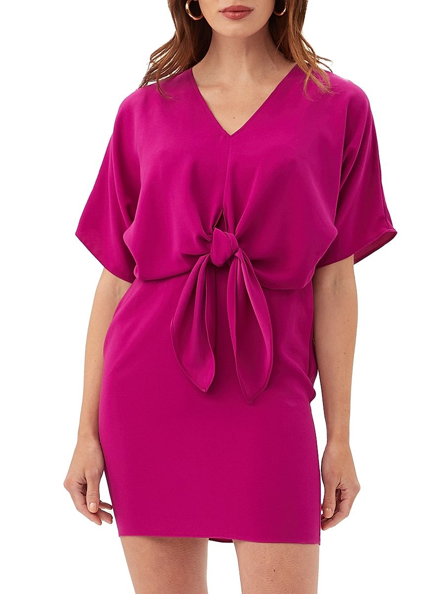 Women's Argan Self-Tie Minidress - Verbena - Size XL