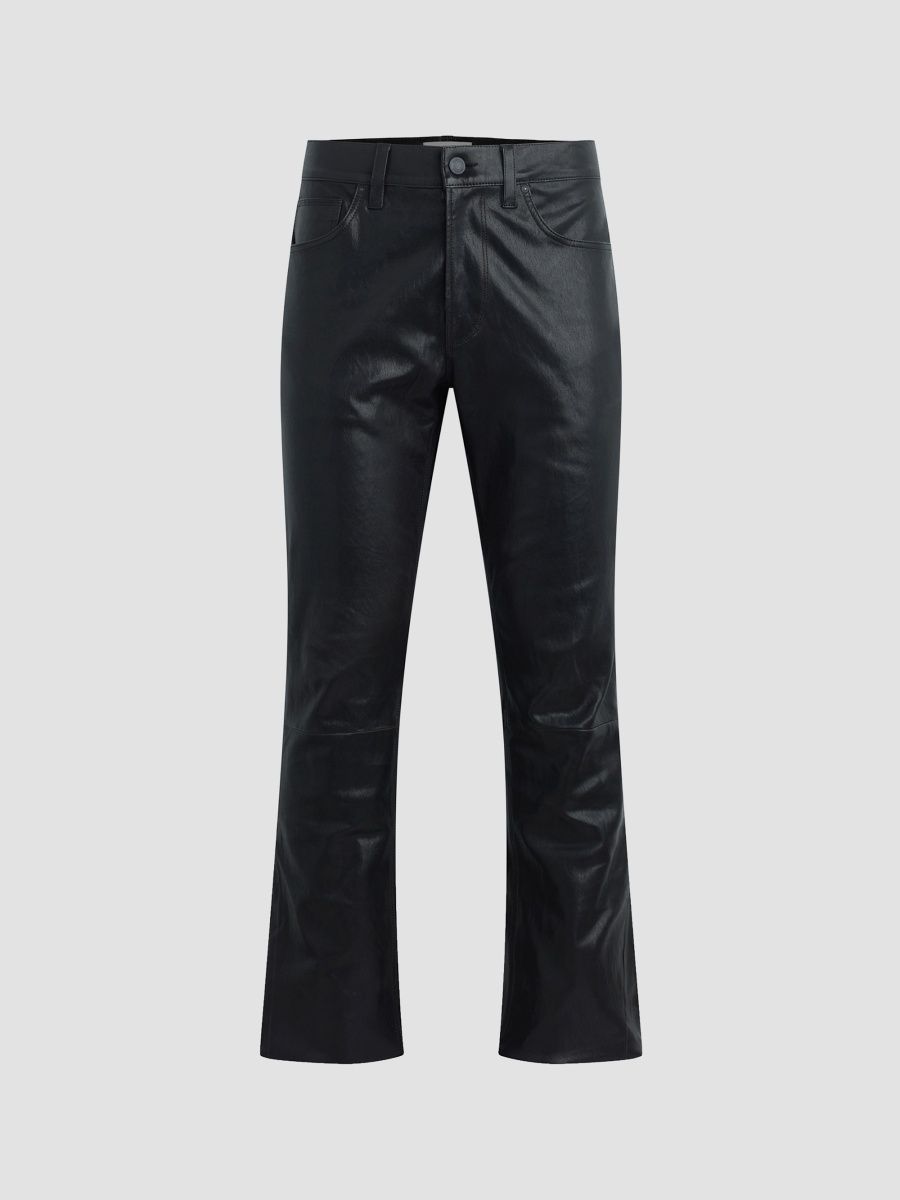 Hudson Jeans Men's Walker Leather Kick Flare Jeans - Black Leather - Size 28