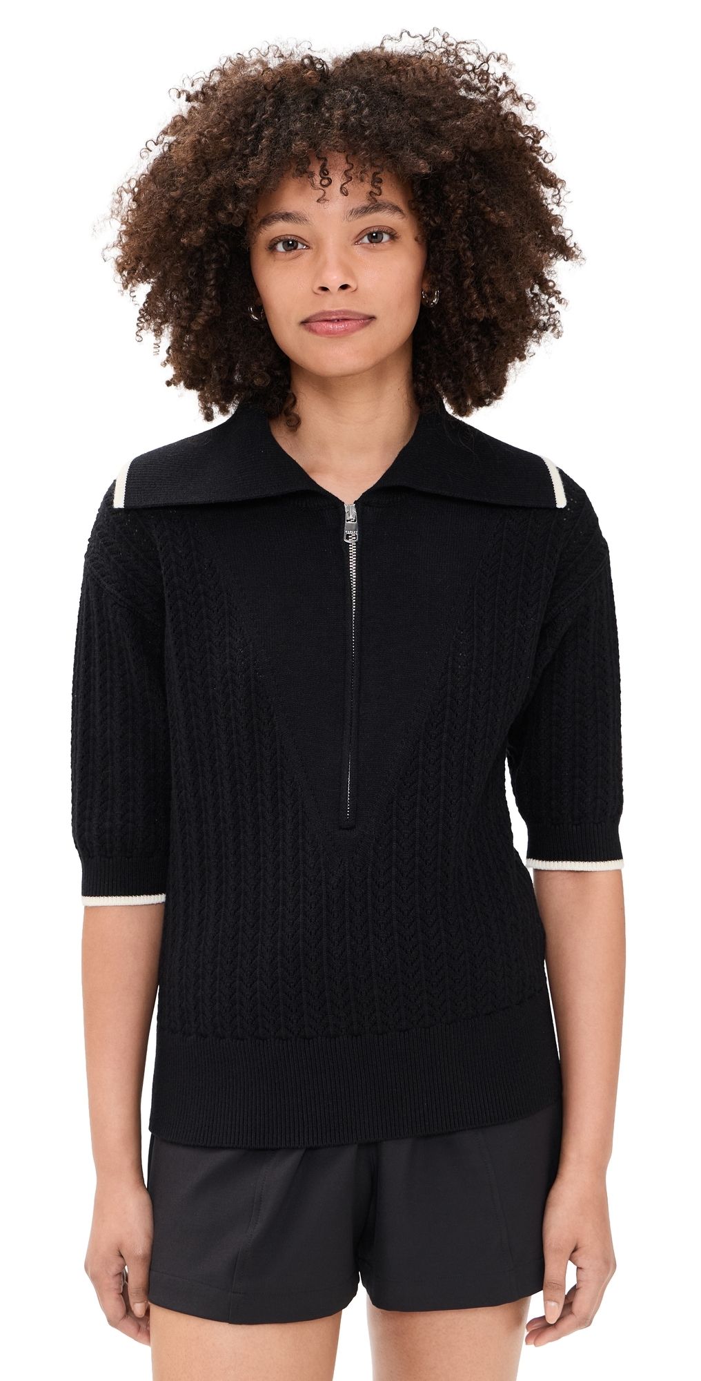 Varley Arney Half Zip Knit Polo Black XS