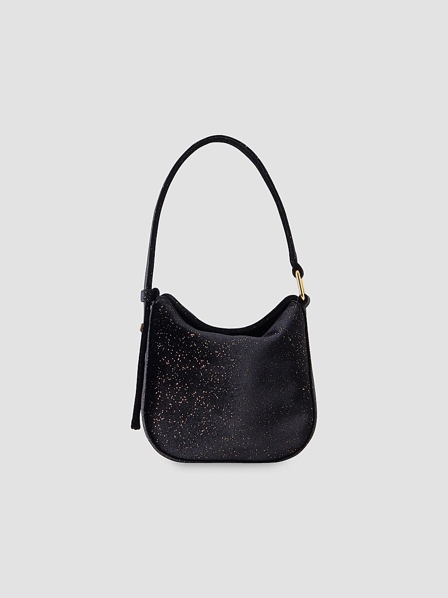Women's Anna Mini Speckled Velvet Hobo Bag - Black Met