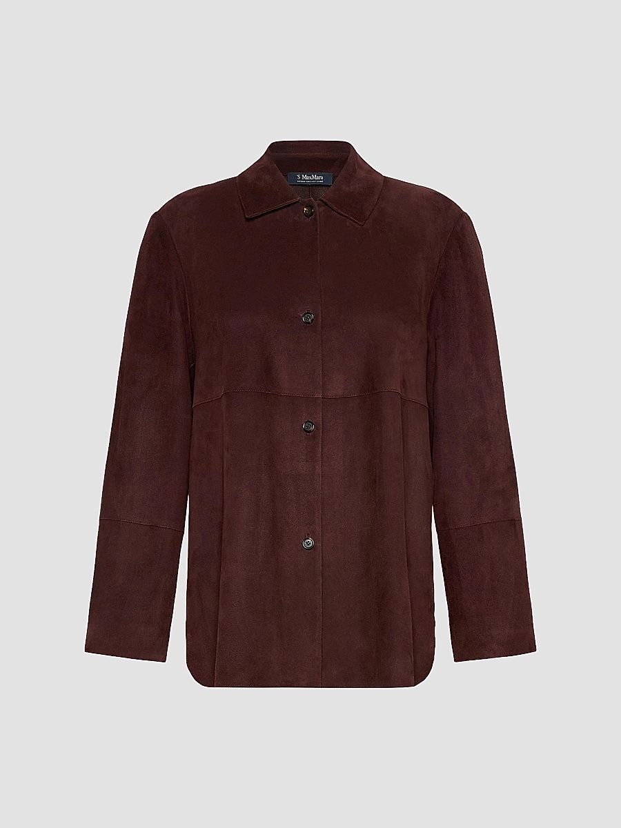 Women's Suede Jacket - Dark Red - Size 4