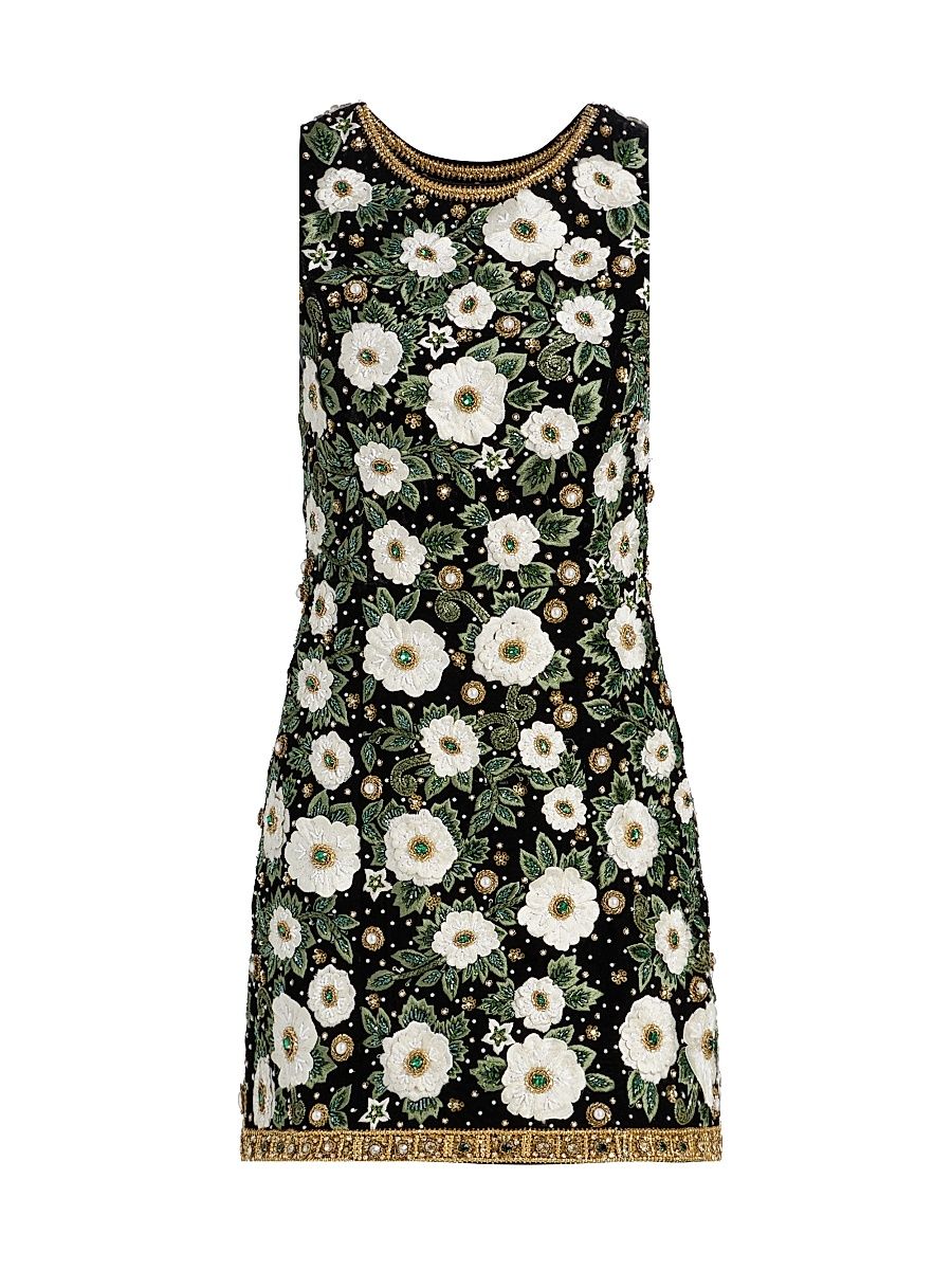 Women's Lindsey Embellished Minidress - Black Multi - Size 4