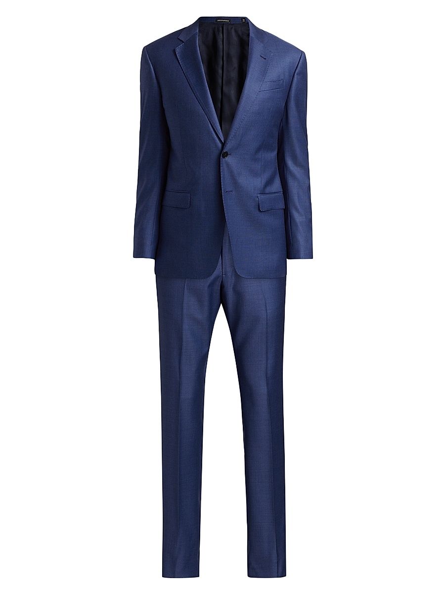 Men's Virgin Wool Suit - High Blue - Size 44