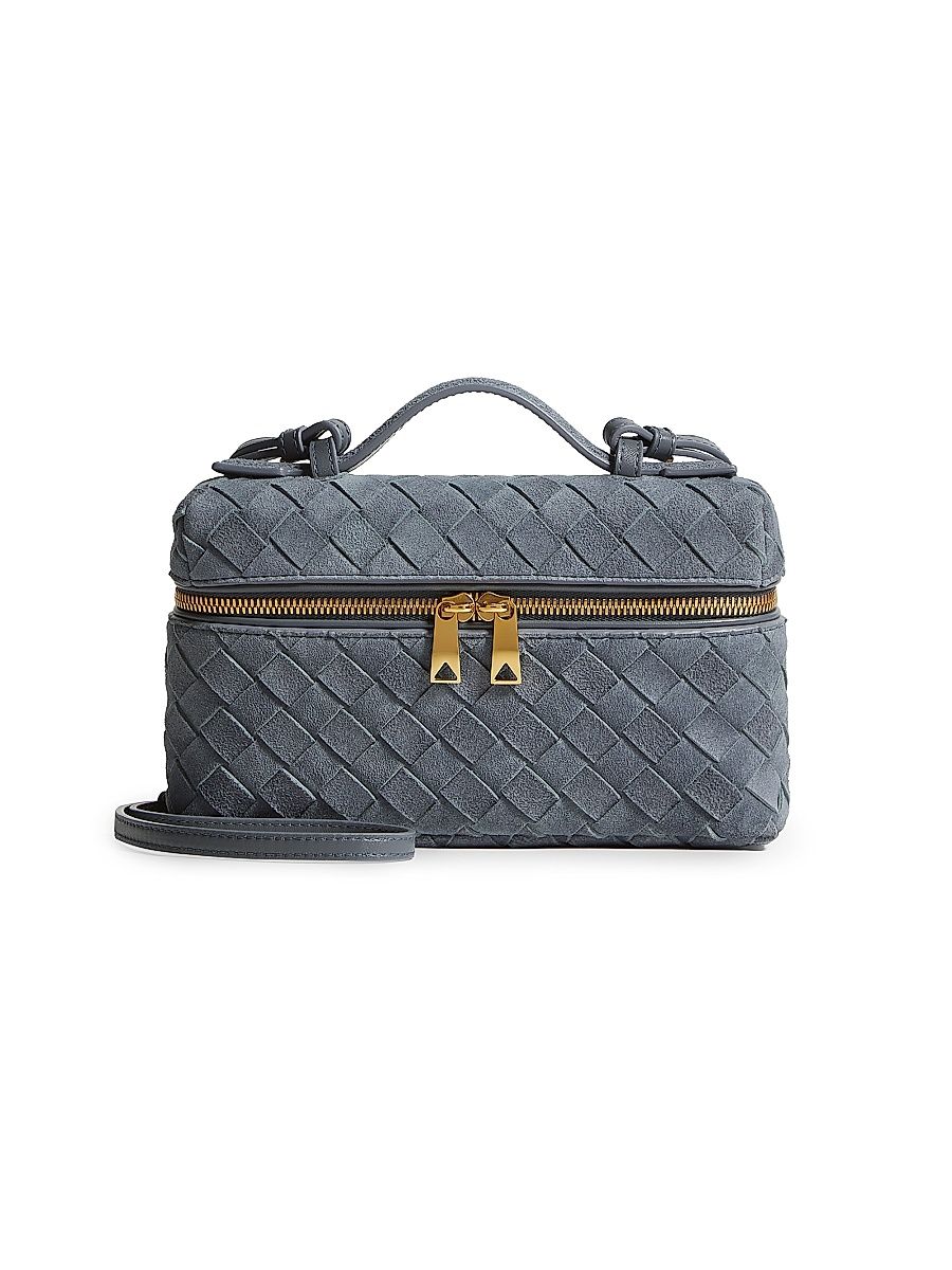 Women's Bang Bang Intrecciato Suede Vanity Case - Cloudy