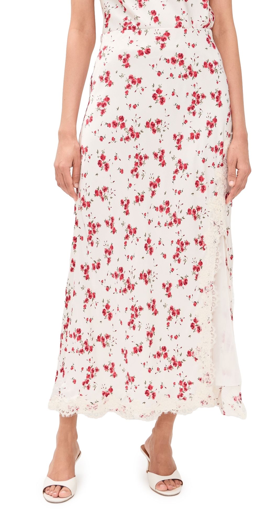 CAMI NYC Teagan Hammered Satin Skirt Candied Rose S