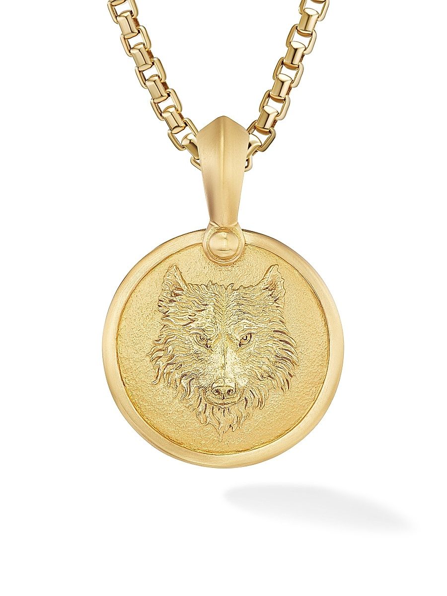 Men's Petrvs Wolf Amulet in 18K Yellow Gold - Gold
