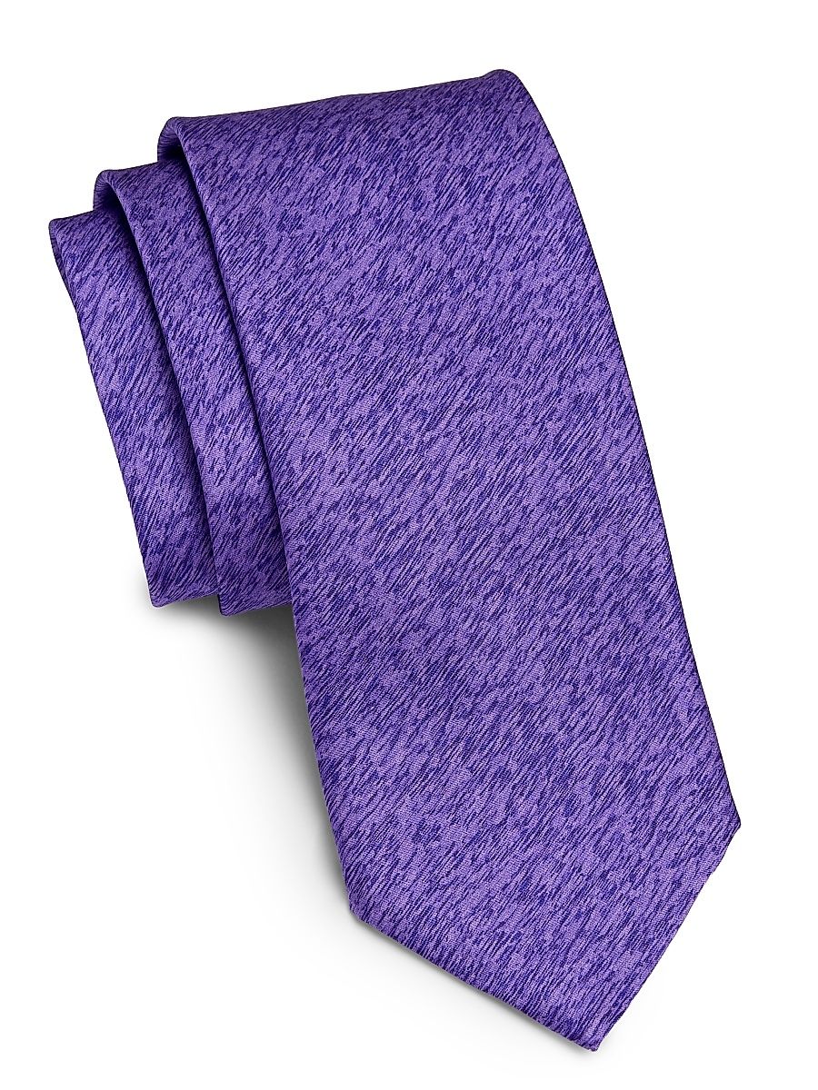 Men's Solid Space-Dye Stretch-Silk Tie - Violet