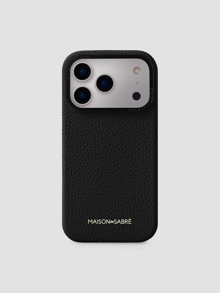 Maison de Sabre Leather Phone Case (iPhone 18 Pro) - Black Caviar