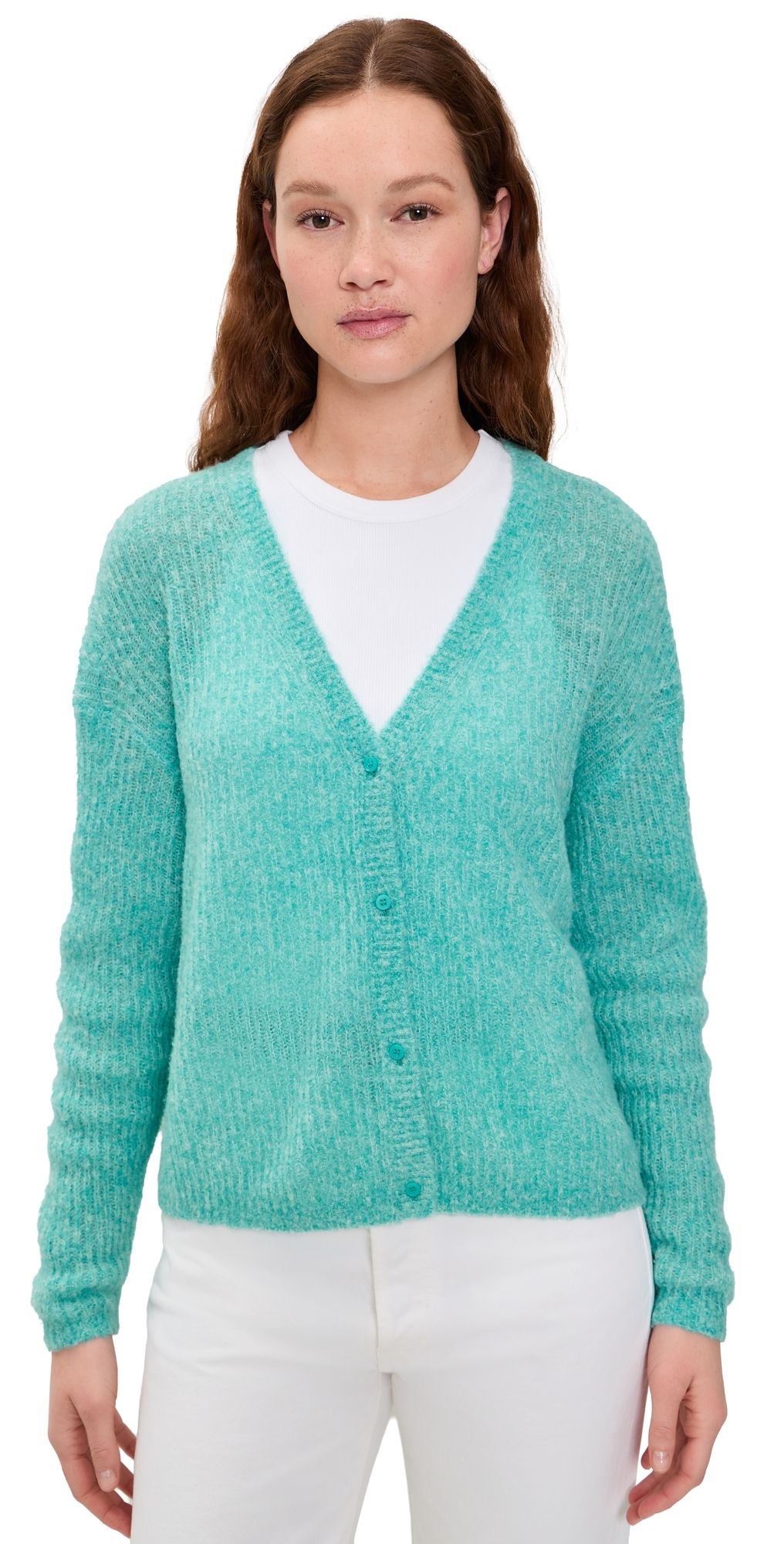 American Vintage Nuggy Cardigan Turquoise Fluo Chine L