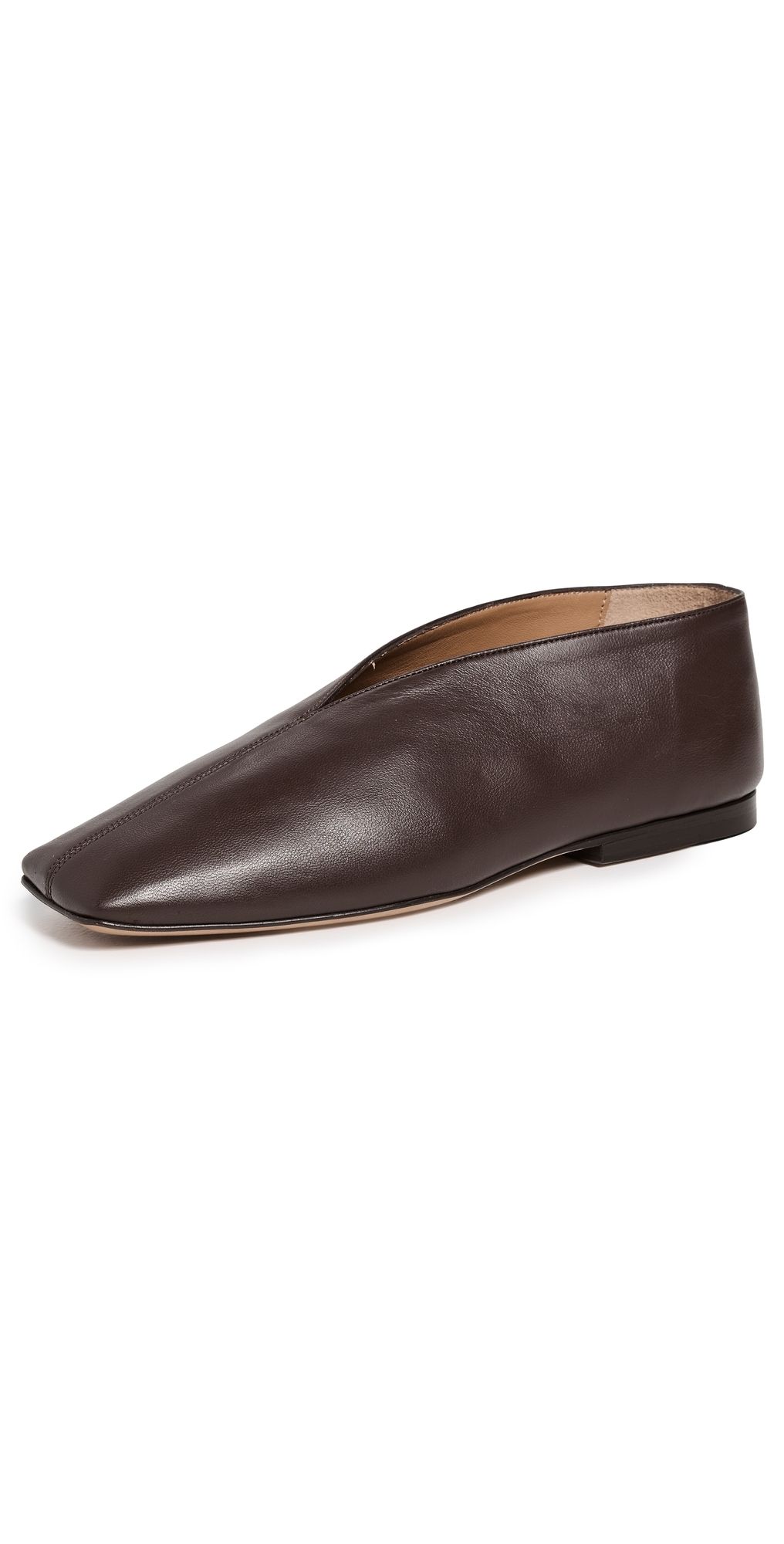 Mansur Gavriel Square Soft V Flats Chocolate 36.5