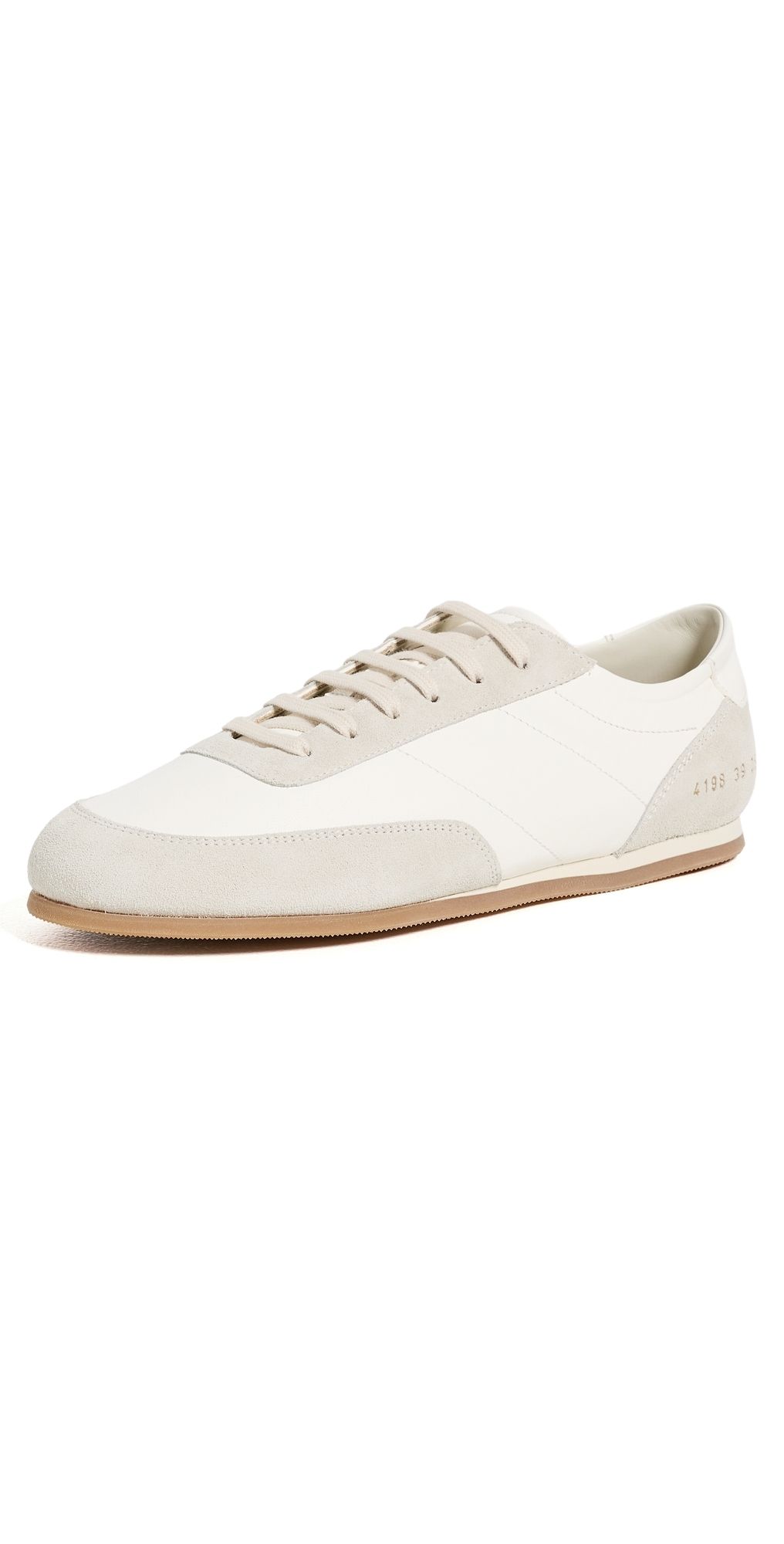 Common Projects Leather and Suede Minimal Runner Sneakers White 41
