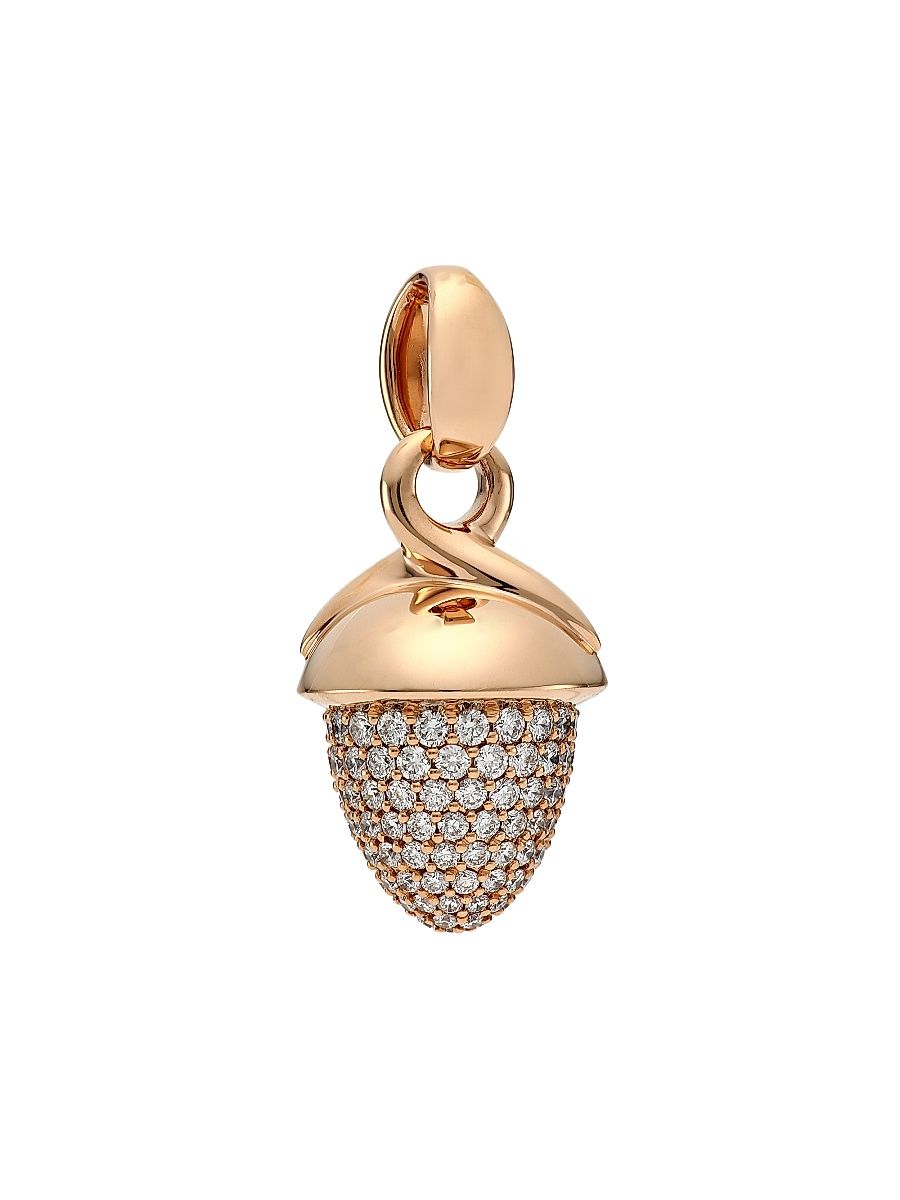 Women's Mikado Bouquet 18K Rose Gold & Diamond Pavé Acorn Pendant - Rose Gold