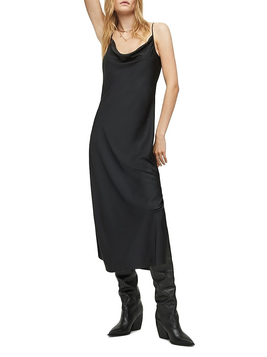 Women's Hadley Satin Slipdress - Black - Size 12