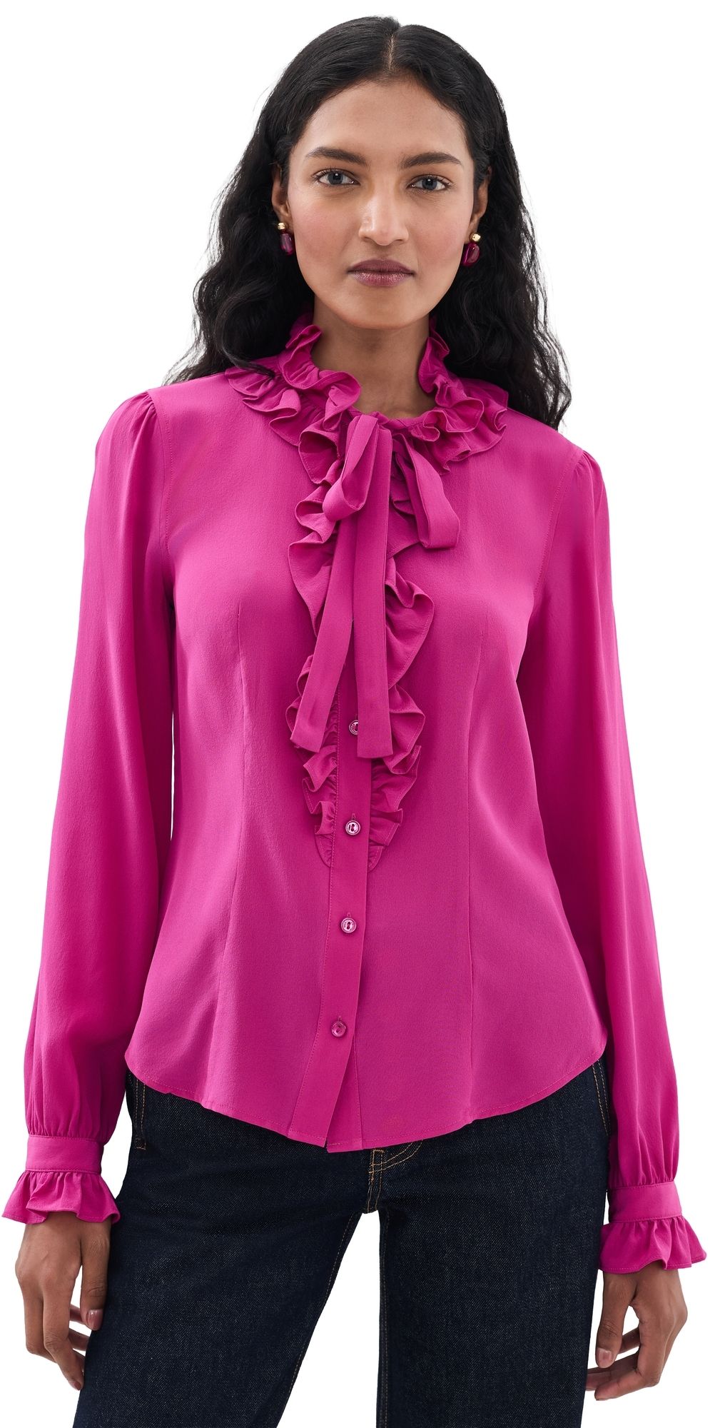 Ulla Johnson Catroux Silk Blouse Orchid 14
