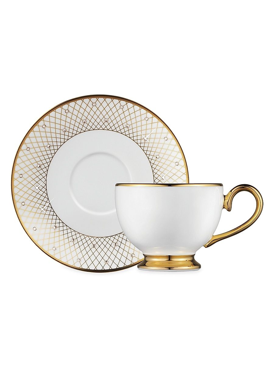 Princess Gold Espresso Cup & Saucer - Gold White
