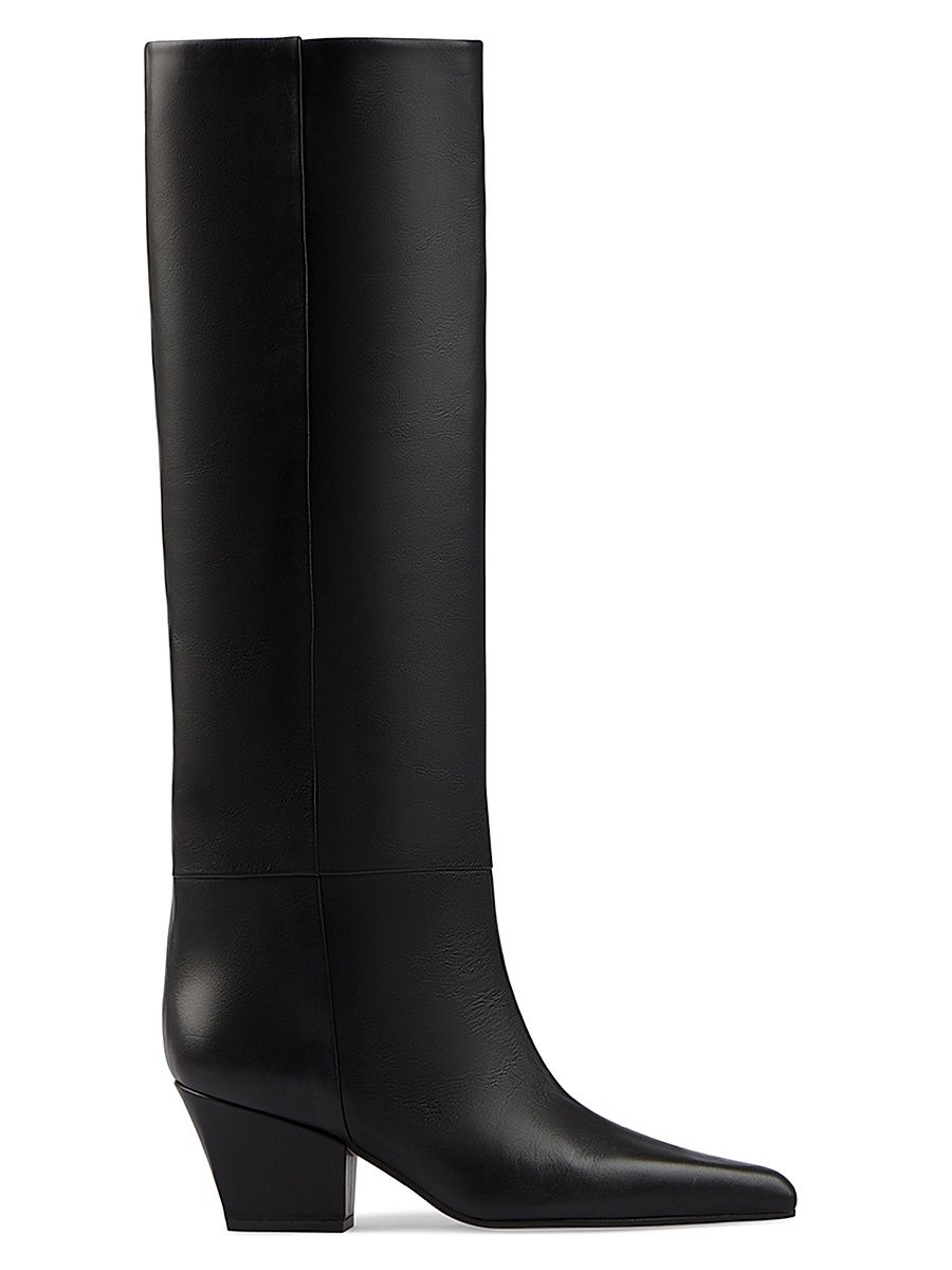 Women's Jane 60MM Leather Boots - Black - Size 11