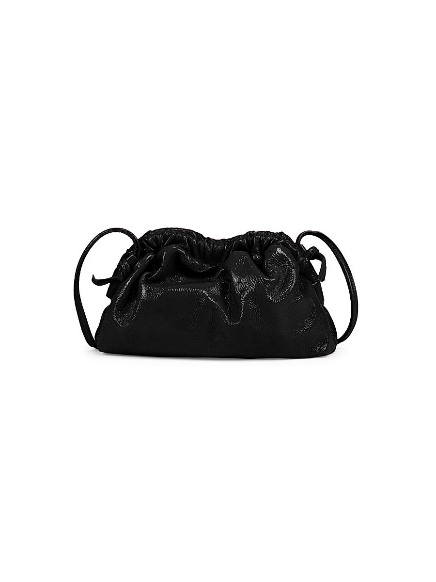 Women's Mini Cloud Leather Clutch - Black