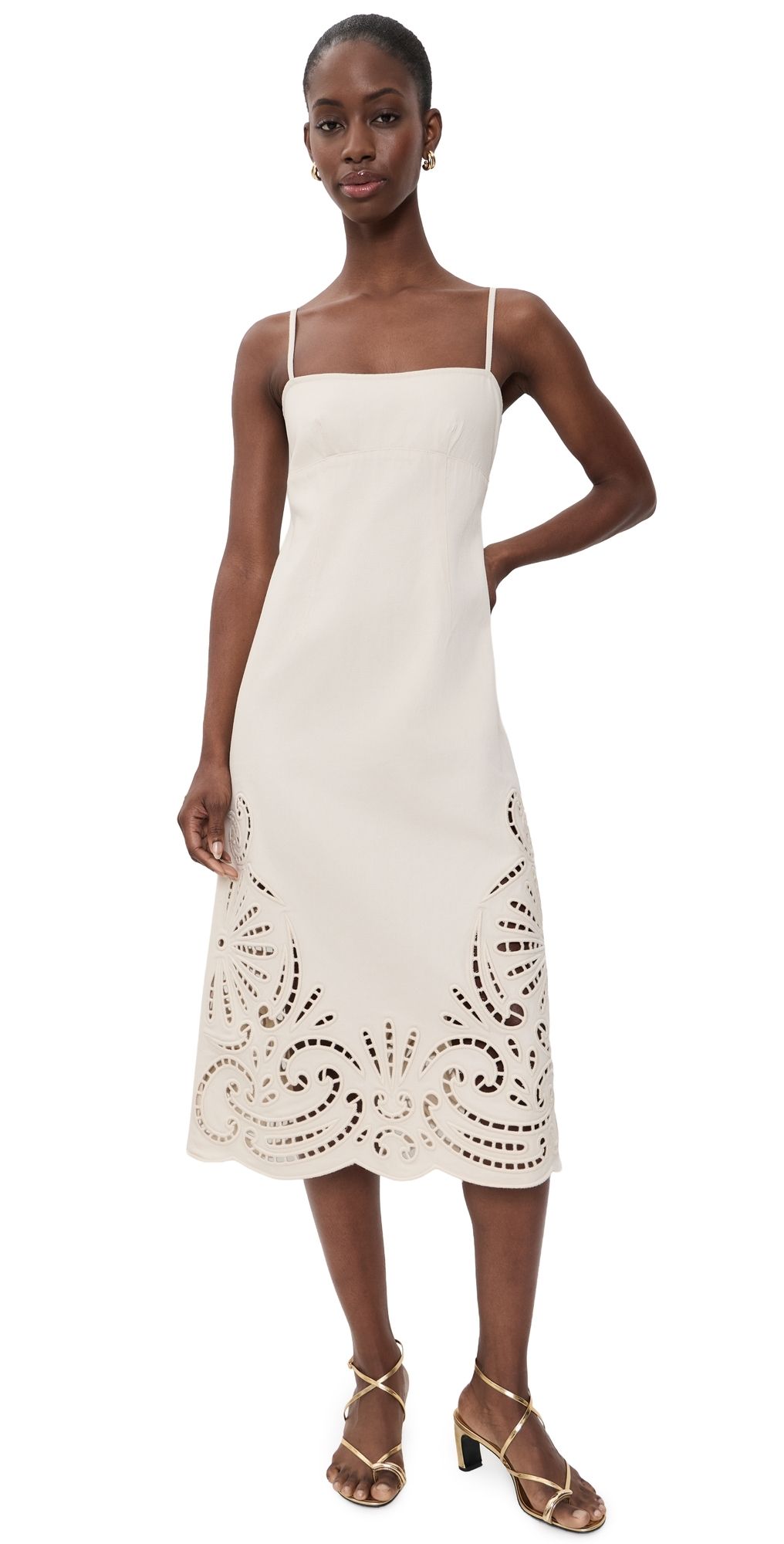 Ulla Johnson The Jane Eyelet Denim Dress Cowrie 00