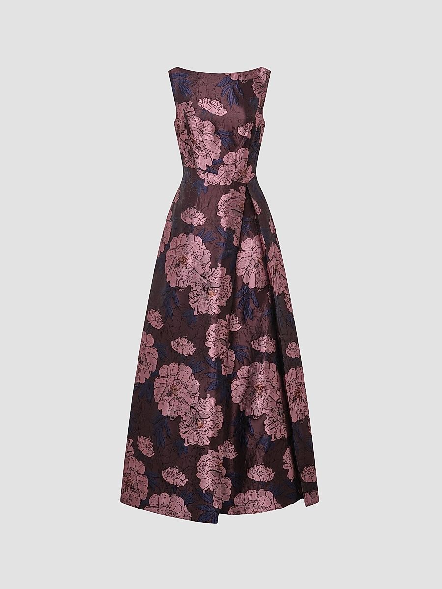Women's Caitlin Floral Jacquard Fit & Flare Gown - Primrose Multi - Size 18