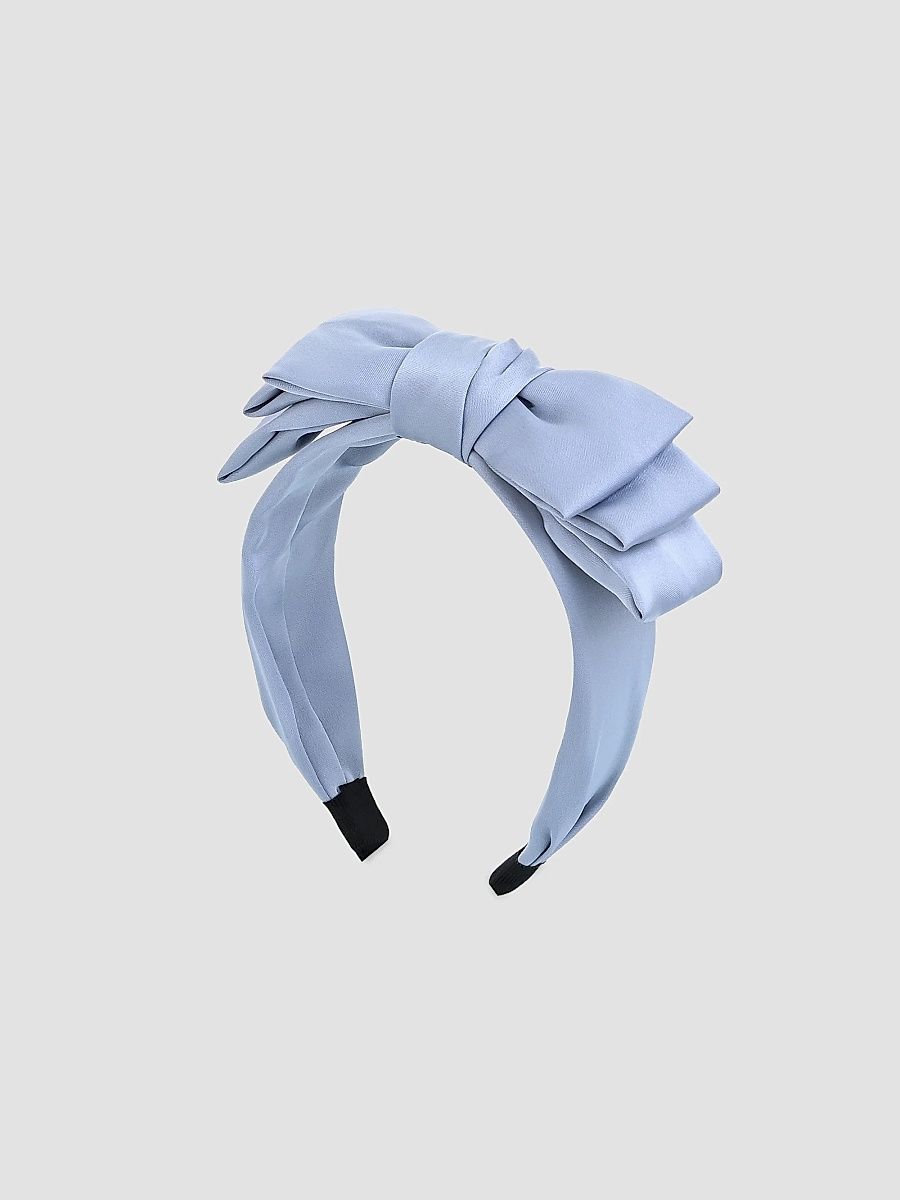 Mimi Tutu Girl's Girl's Classic Satin Bow Headband - Blue