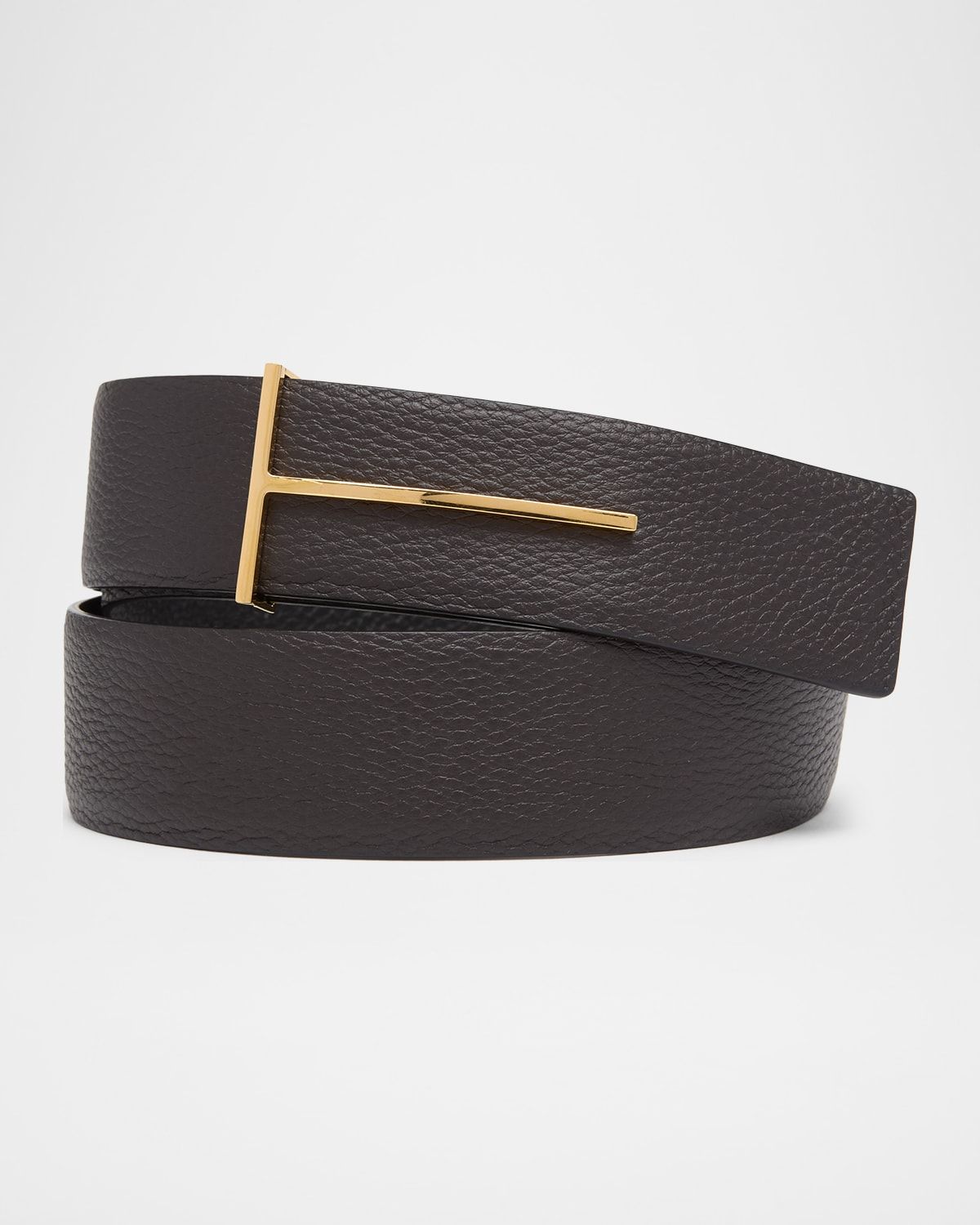 Men & apos;s Reversible Leather T-Buckle Belt