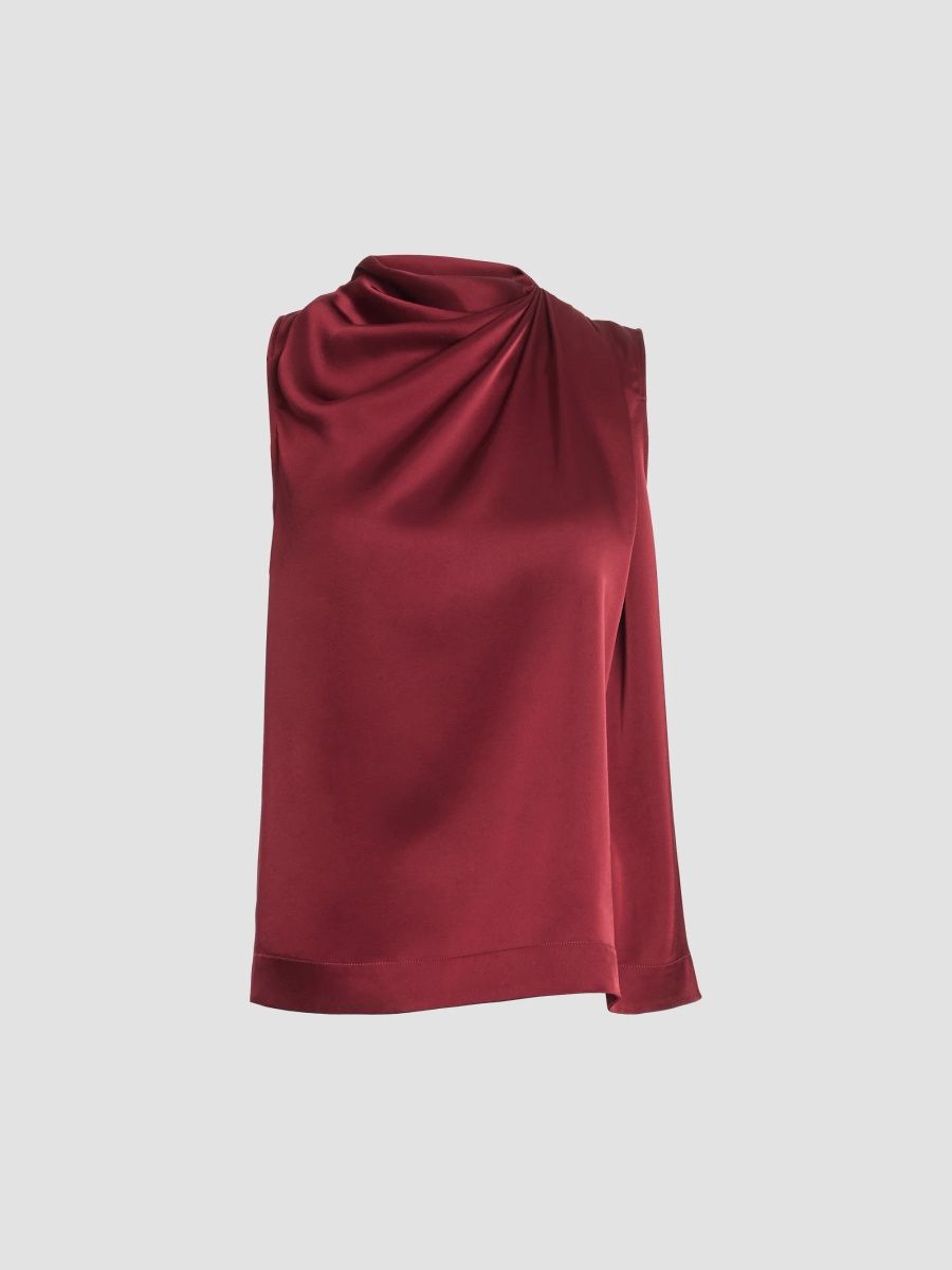 Altuzarra Women's Alden Satin Drape Top - Grenache - Size 12
