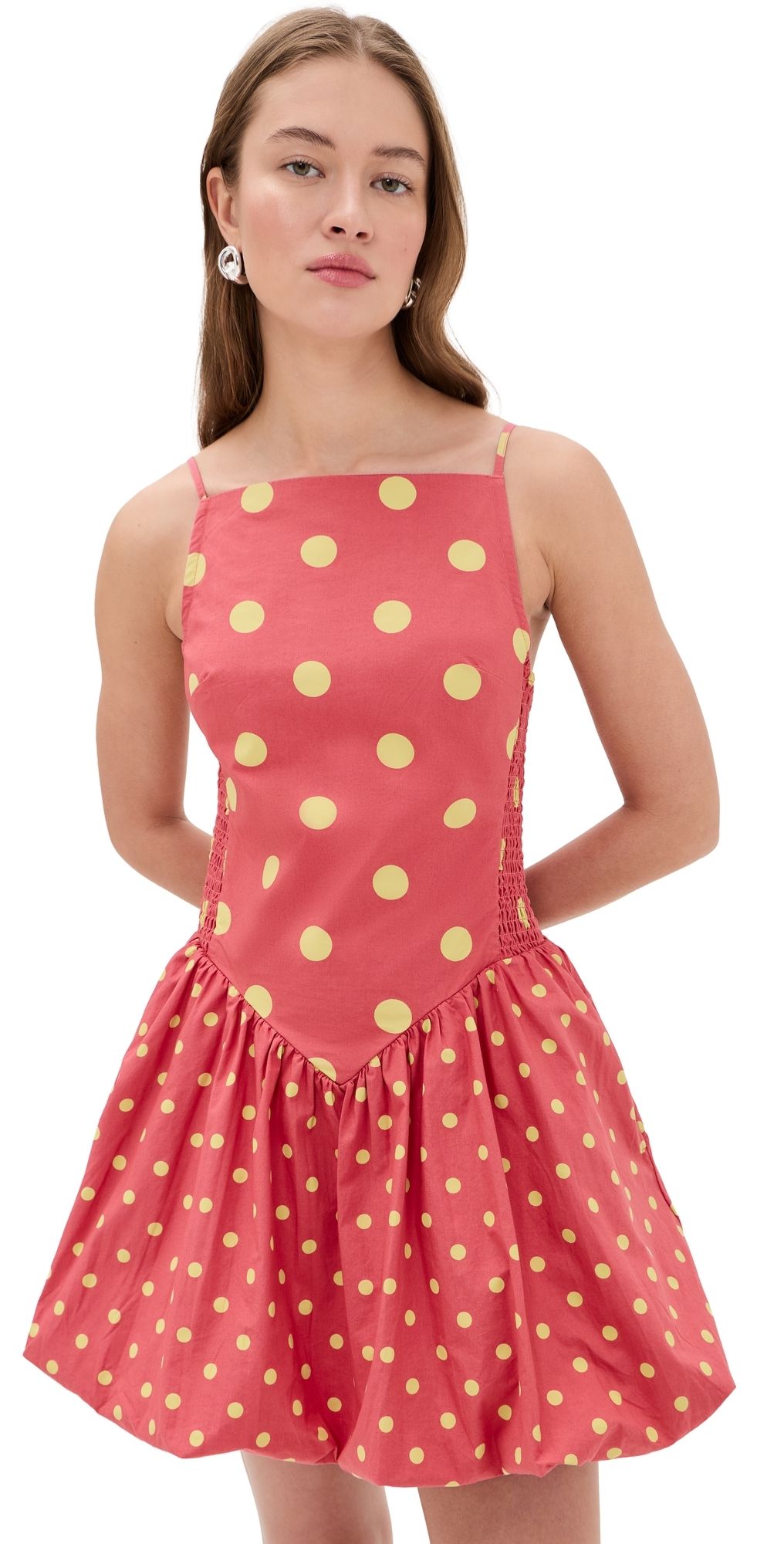 Free People Misty Mini Dress Red Combo M