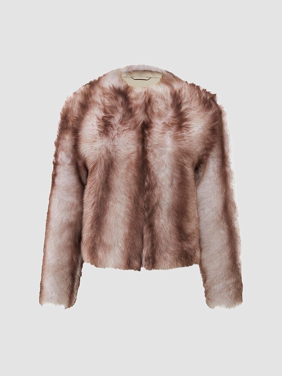 Gorski Women's Toscana Shearling Lamb Collarless Coat - Multicolor - Size XL