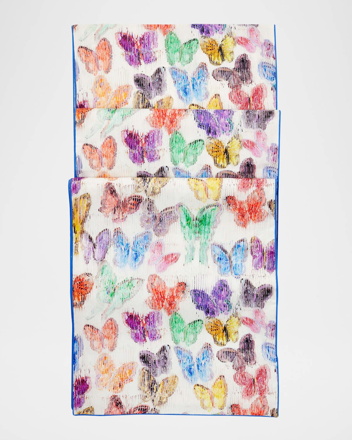 Spring Butterflies Reversible Linen Table Runner, 15" x 108"