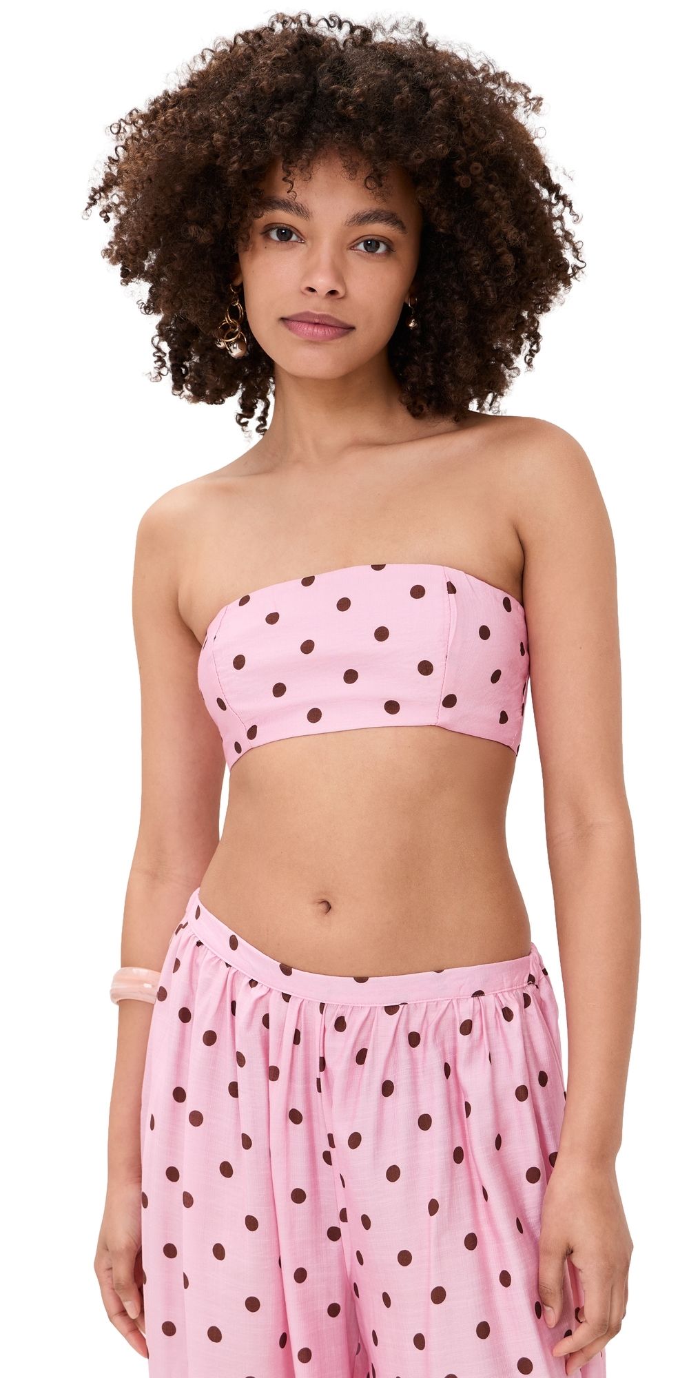Seven Wonders Klea Strapless Top Musk/Choc Polka XL