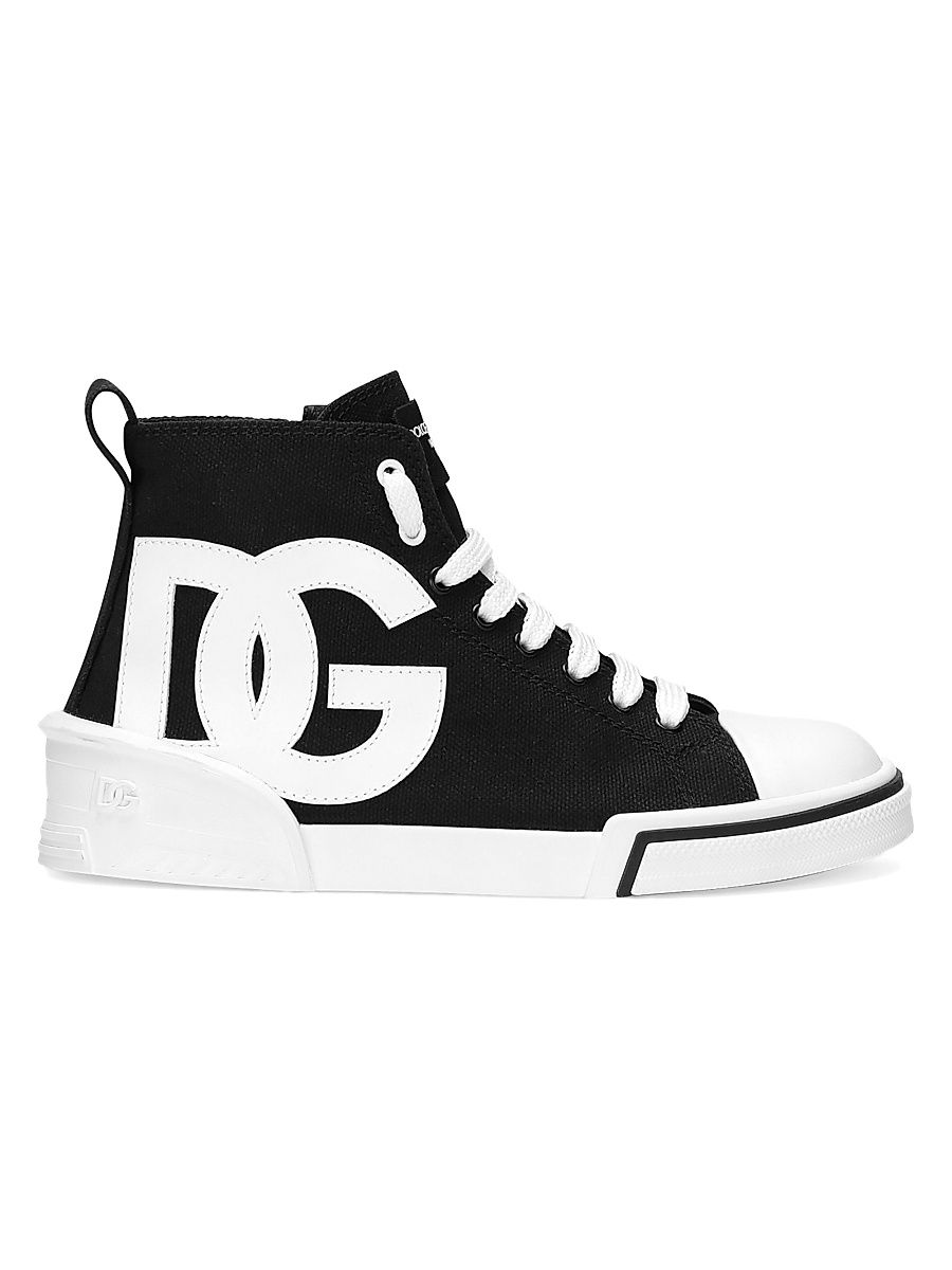 Little Kid's & Kid's Logo Canvas Sneakers - Black White - Size 12.5 (Child)
