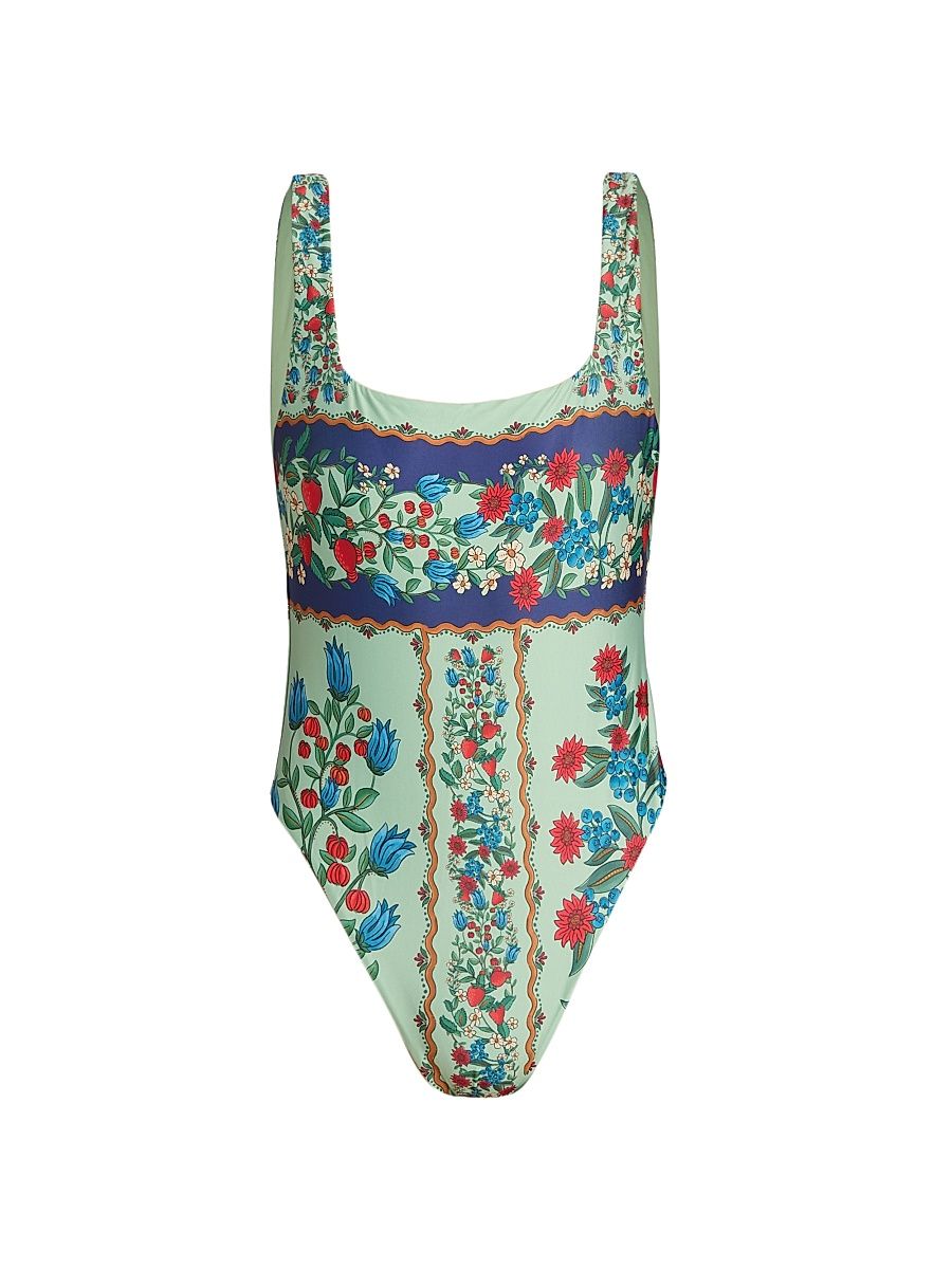 Women's Fruit Beauty One-Piece Swimsuit - Faded Green - Size Large