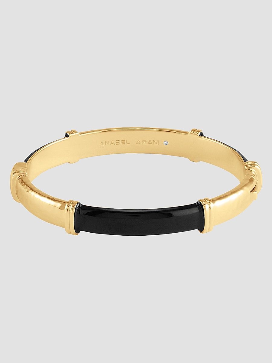 Women's Forza 18K-Gold-Plated & Gemstone Bangle - Black Onyx