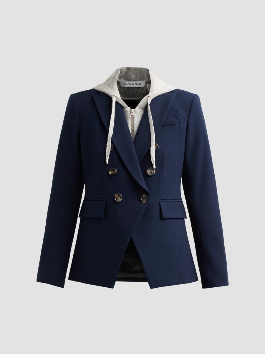 Veronica Beard Women's Miller Dickey Jacket - Navy Heather Grey - Size 16